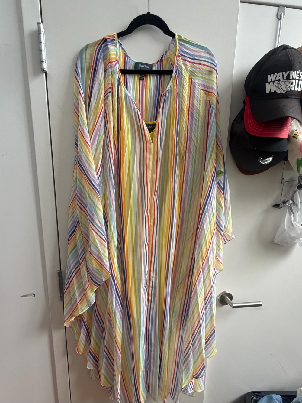 ModCloth Pastel Rainbow-Stripe Maxi Caftan Dress
